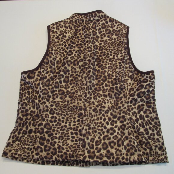 Jones NY Puffer Vest Leopard/Cheetah Print Size XL - Picture 2 of 8